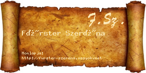 Fürster Szeréna névjegykártya